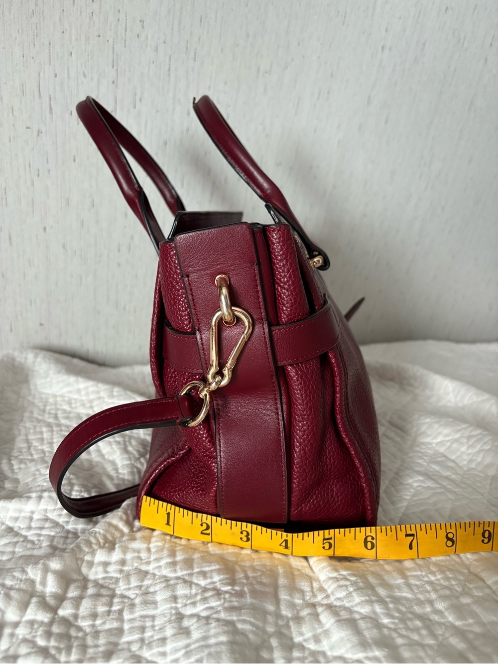 Coach swagger crossbody red gold large leather purse please read broken handle - Picture 4 of 11